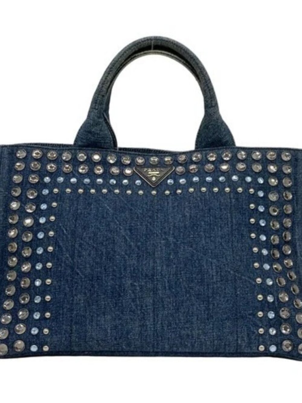 PRADA Canapa B26420 Blue Denim - Tote Bag - Picture 1 of 10